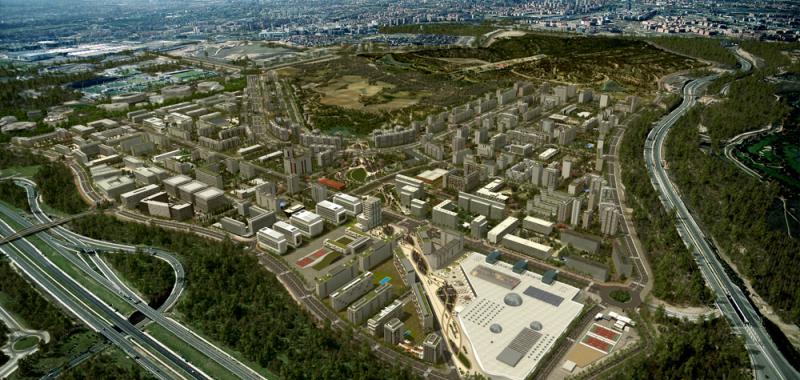 Infografía del desarrollo urbanístico de Valdebebas